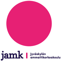 JAMK-pampula Jamkin logo ja vaaleanpunainen pallo