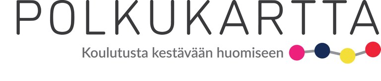 Polkukartta-tunnus ja slogan: Koulutusta kestävään huomiseen
