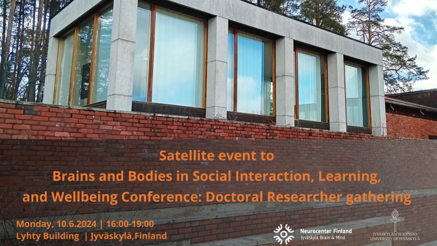 Satellite event to Brains and Bodies in Social Interaction, Learning, and Wellbeing Conference. 