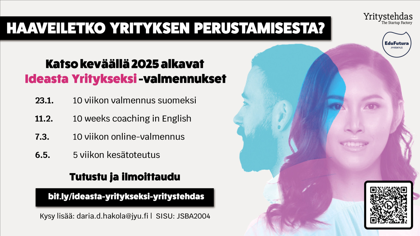 Tervetuloa Ideasta Yritykseksi valmennukseen!