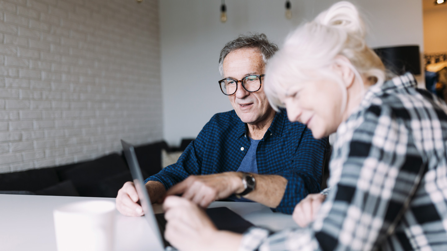 older couple with laptop