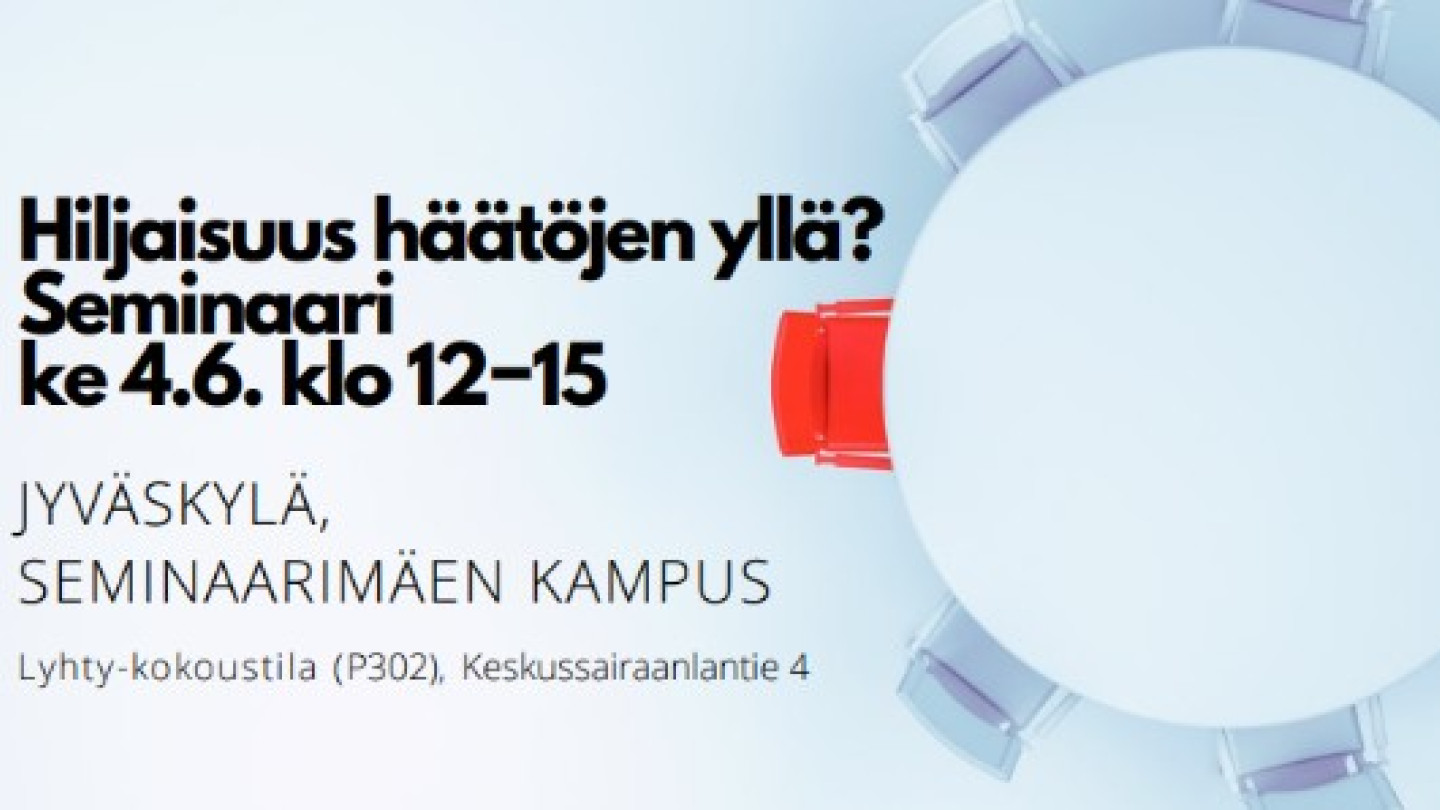 Kuvassa on pöytä ylhäältäpäin kuvattuna ja tuoleja sen ympärillä