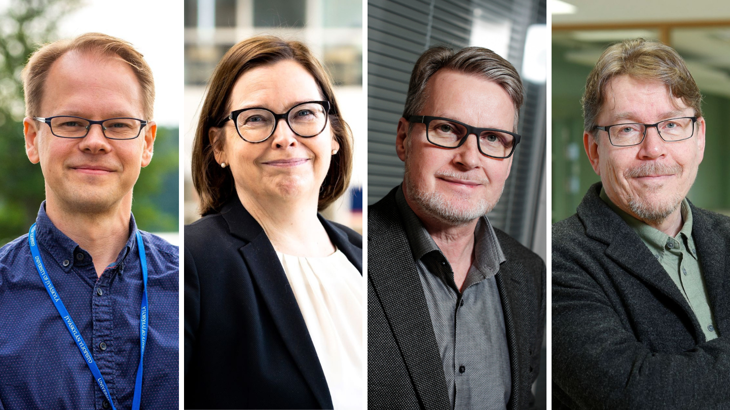 Jarmo Hämäläinen (vas.), MarjaKristiina Lerkkanen, Paavo Leppänen ja Mikko Aro.