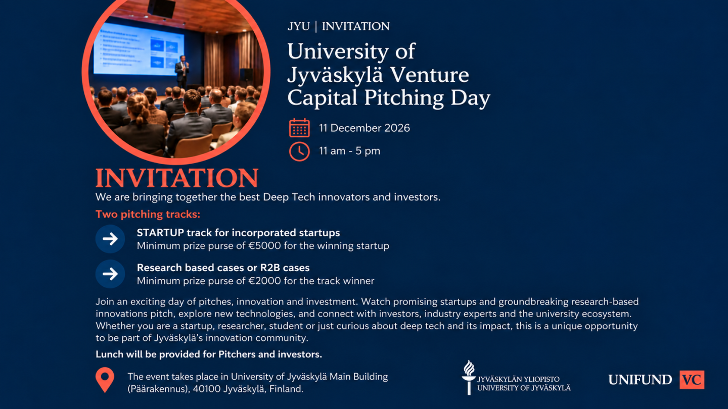 University of Jyväskylä Pitching Day Invitation
