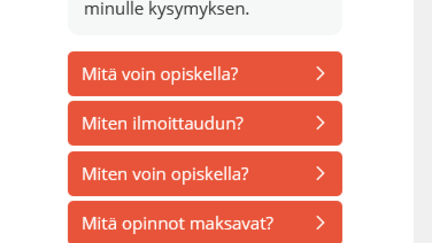 Kysyttävää avoimen yliopiston opiskelusta? Chatbot-Minerva on apunasi! Löydät sen muun muassa avoin.jyu.fi-etusivulta.