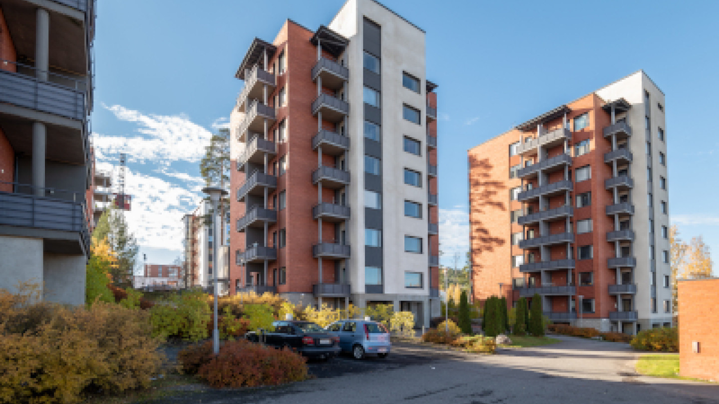 JYYn vuokraasuntokohde Jyväskylän Savelassa Vehkakujalla. Kuva: Jari Kuskelin