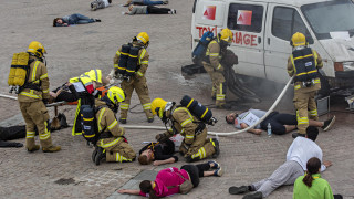 FTX Disperse harjoituksessa uhrien tila on selvitettävä nopeasti. Kuva: Etelä-Savon pelastuslaitos