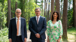 Rehtoritrio Henrik Kunttu, Jari Ojala ja MarjaLeena Laakso.