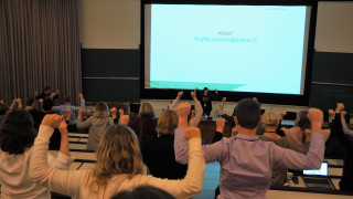 Välillä virkistyttiin taukojumpan ääressä.