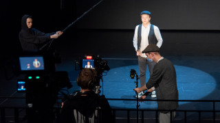 Uponneen kaupungin kuvaukset ovat päättyneet. Monitaiteinen videoteos saa ensiiltansa Suomalaisella musiikkikampuksella lokakuun lopussa. Kuvat Uponneen kaupungin videotaltioinneista Helena Minkkilä.