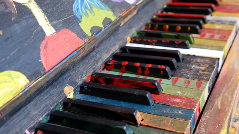 Painted piano keyboard