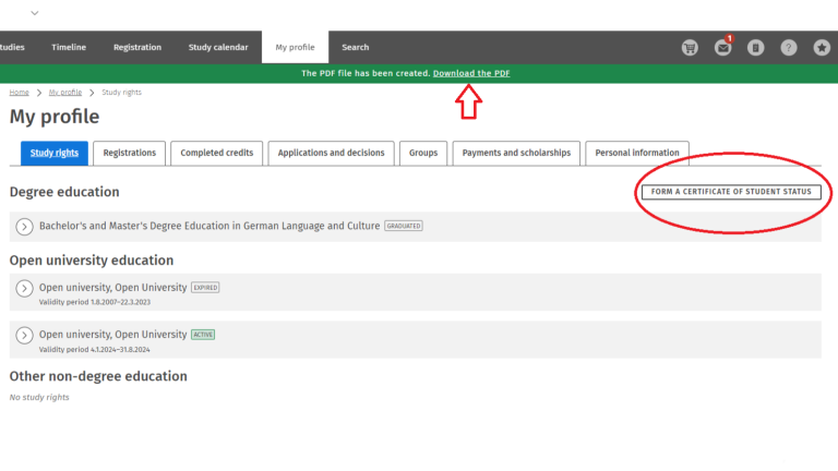 Certificate of Student Status