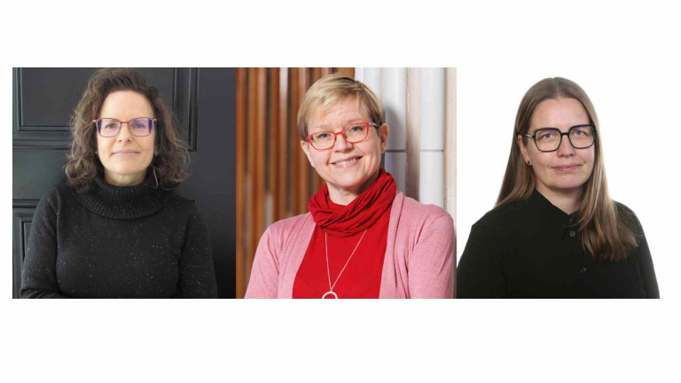 Kristin Snoddonin, Katja Mäntylän ja Nina SIvusen muotokuvat kollaasissa