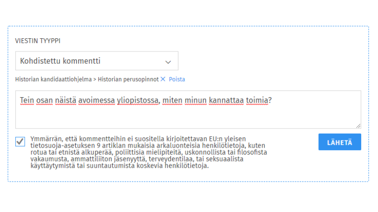 Kohdistettu kommentti