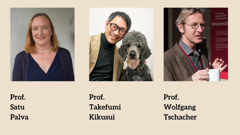 Pictures of Professor Satu Palva, Professor Takefumi Kikusui and Professor Wolfgang Tschacher