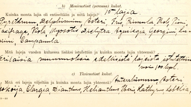 A part of Jyväskylä teacher seminary's report 1923