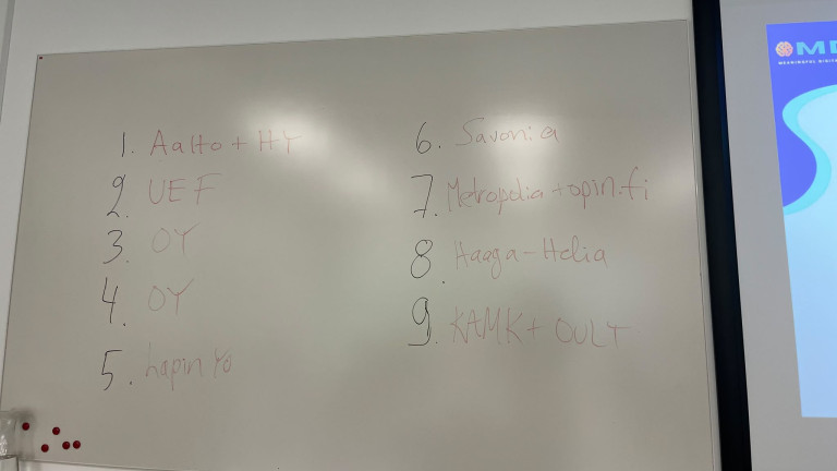 Numeroitu lista erilaisista suomalaisista korkeakouluista