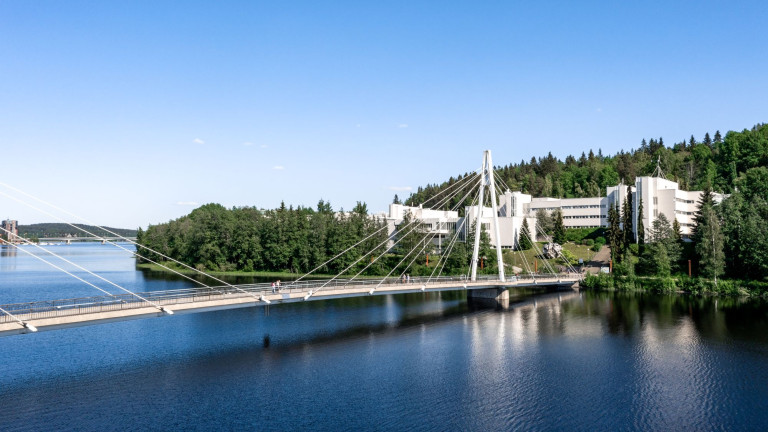 Näkymä Ylistön sillalle ja Ylistönrinteelle.