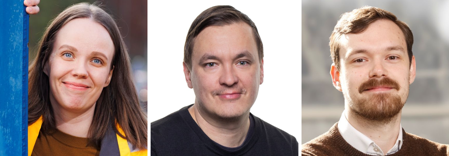 Minna Koivula, Risto Turunen ja Dominic Saari