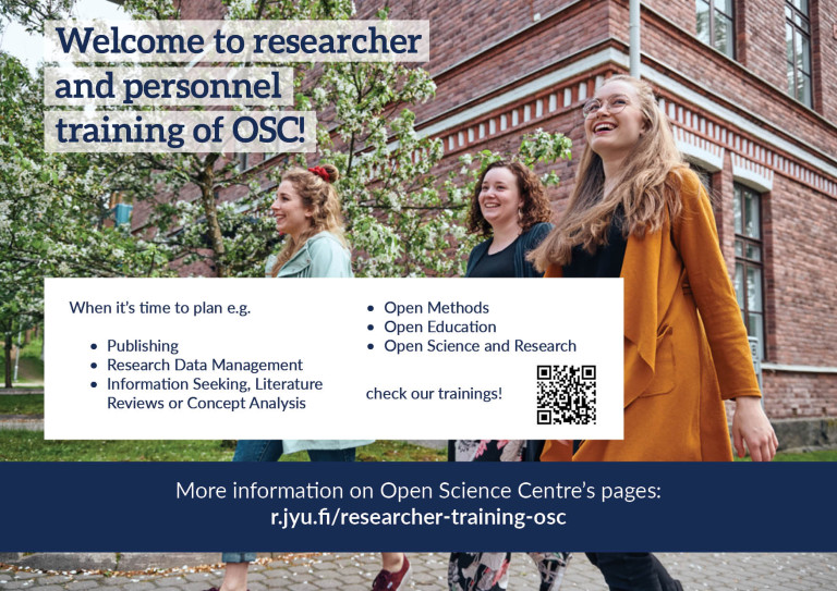 Welcome to researcher and personnel training of OSC! A picture with the main themes of training sessions.