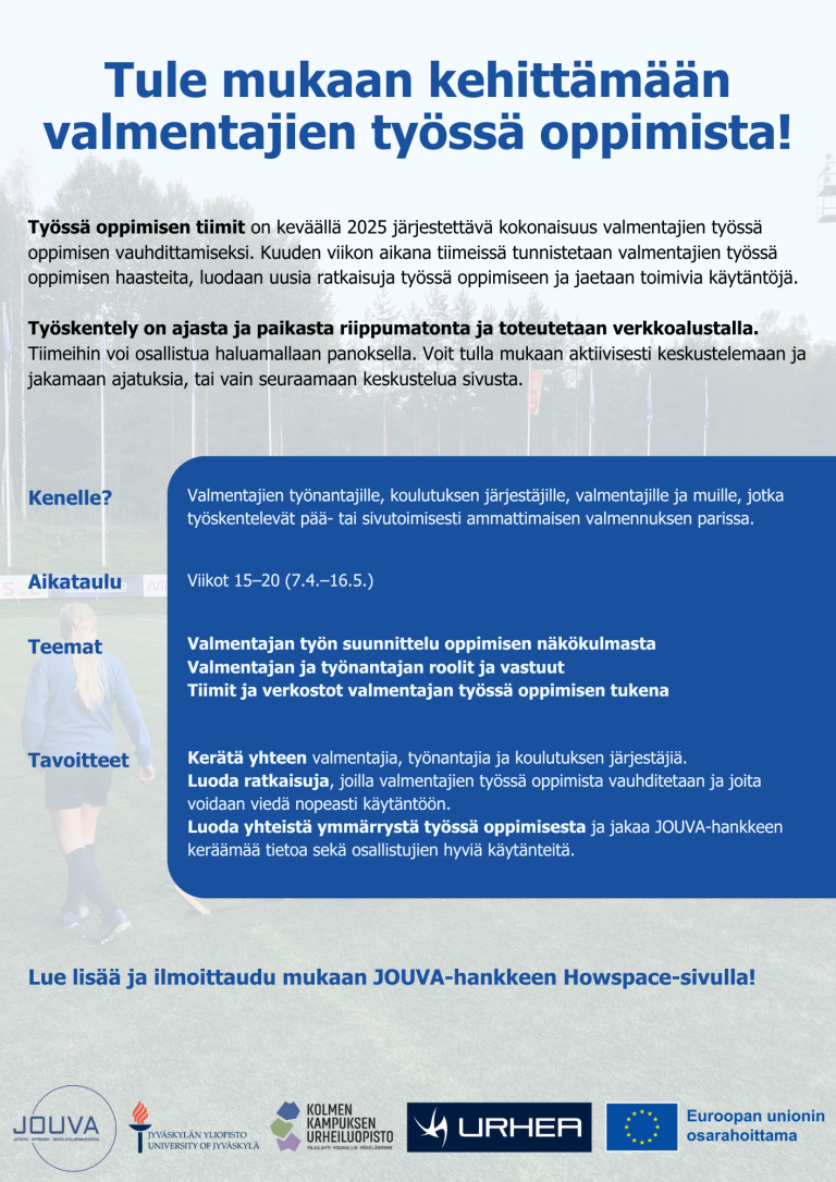 JOUVAhankkeen työssä oppimisen tiimien esite