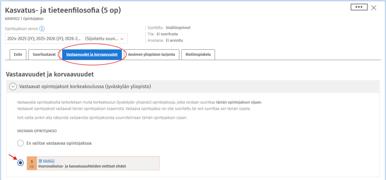 Vastaavuudet Sisussa