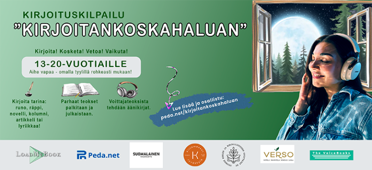 Kirjoitan, koska haluan! -kirjoituskilpailu on käynnistynyt jälleen.